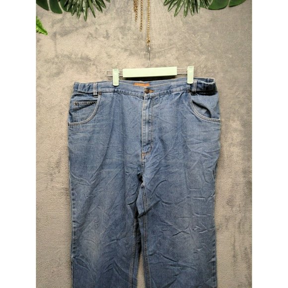 TAILGATER Men Jeans Mid Rise Straight Leg Solid Blue Medium Wash W:40 L:32 - Picture 2 of 9